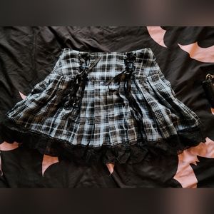 Light Blue lace plaid skirt